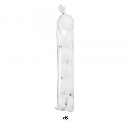 Bola Natal Branco 7cm Pack 6
