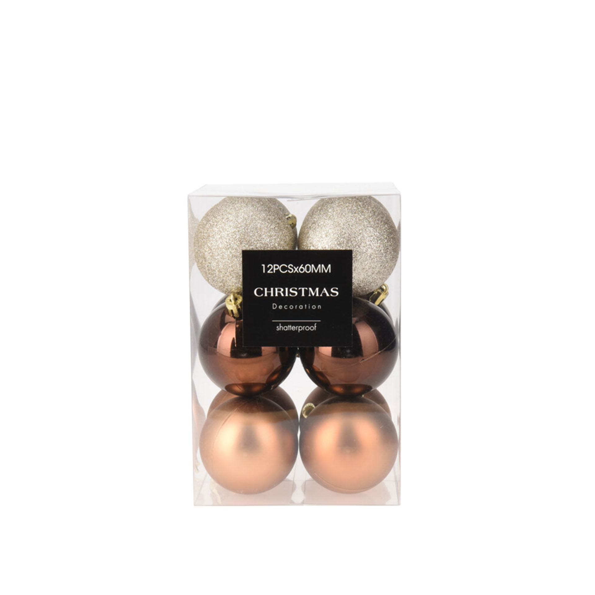 Bola Natal Ambar 6cm Pack 12