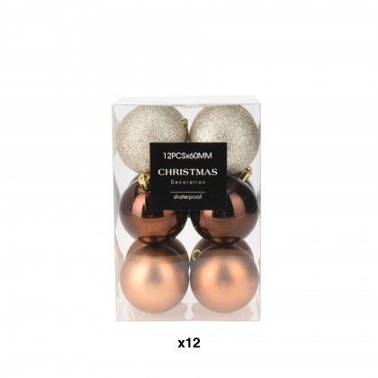 Bola Natal Ambar 6cm Pack 12