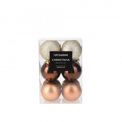 Bola Natal Ambar 6cm Pack 12