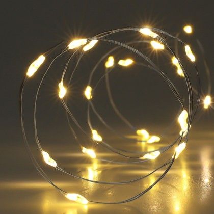 Grinalda Natal Fio Prata 100 Led Luz Quente 495cm