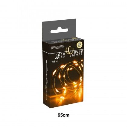 Grinalda Natal Fio Ouro 20 Led Luz Quente 95cm