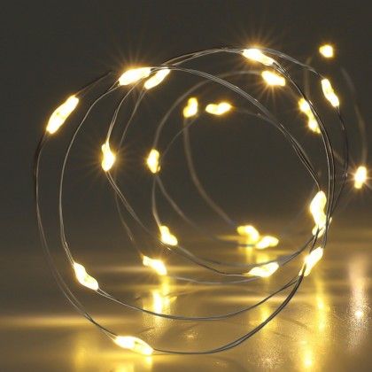 Grinalda Natal Fio Prata 20 Led Luz Quente 95cm Grinalda Natal Fio Prata 20 Led Luz Quente 95cm