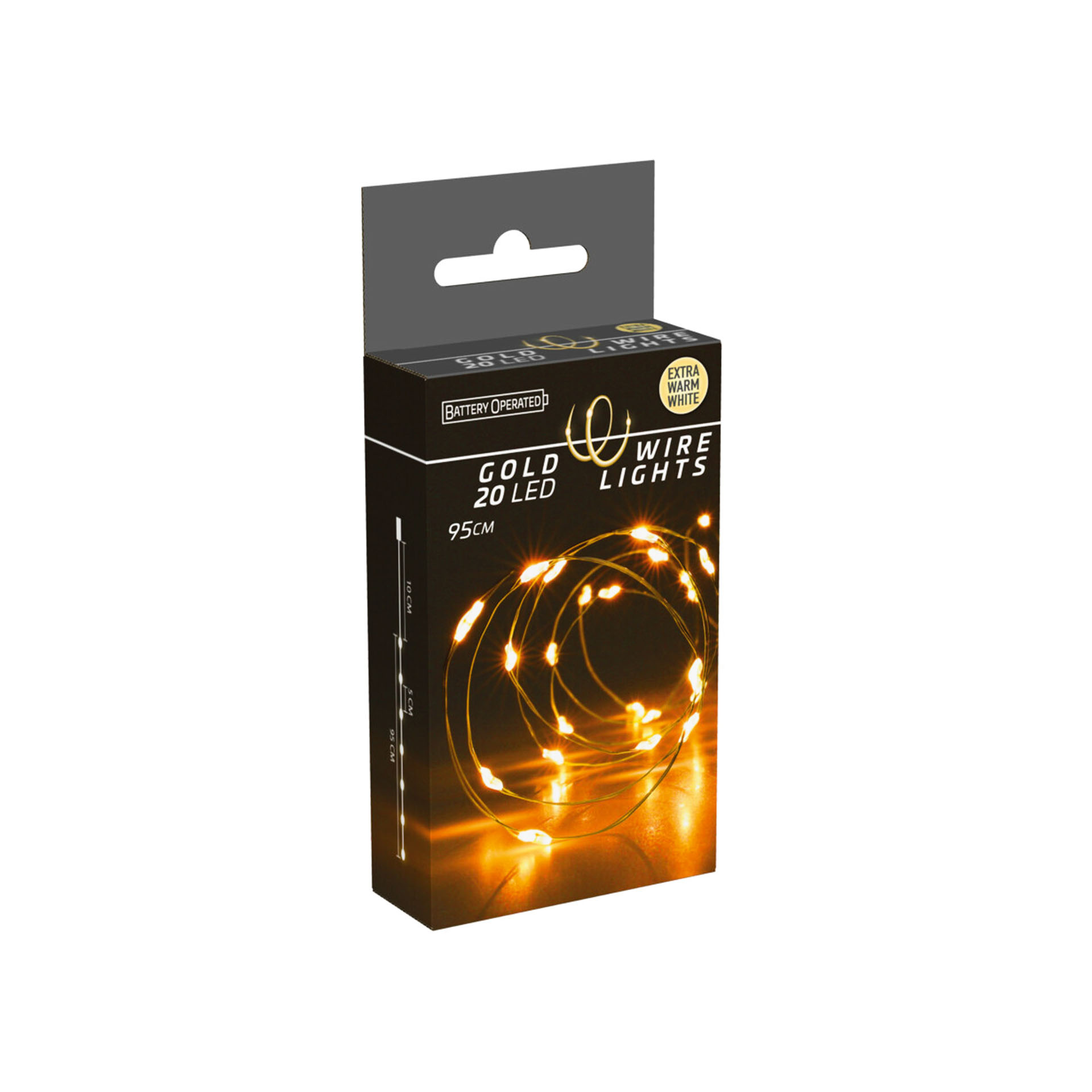 Grinalda Natal Fio Ouro 20 Led Luz Quente 95cm