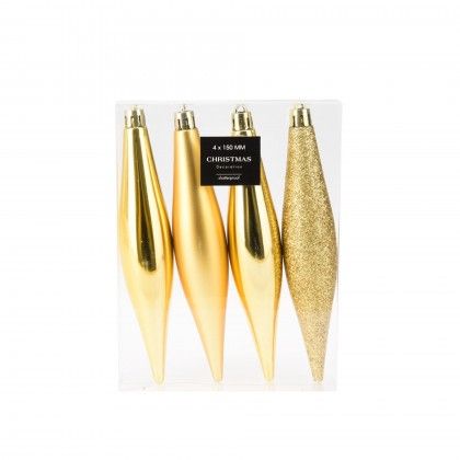 Pendente Natal Dourado Pack 4