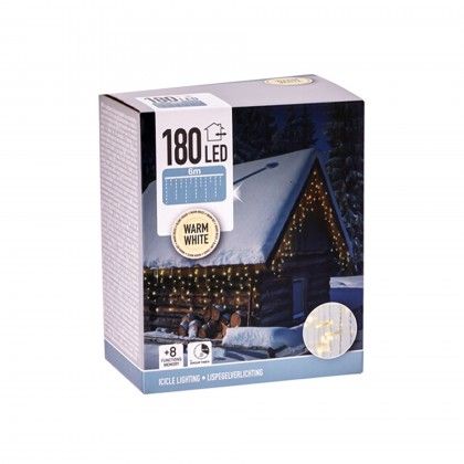 Cortina Natal Exterior 180 Led Luz Quente 6m