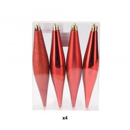 Pendente Natal Vermelho Pack 4