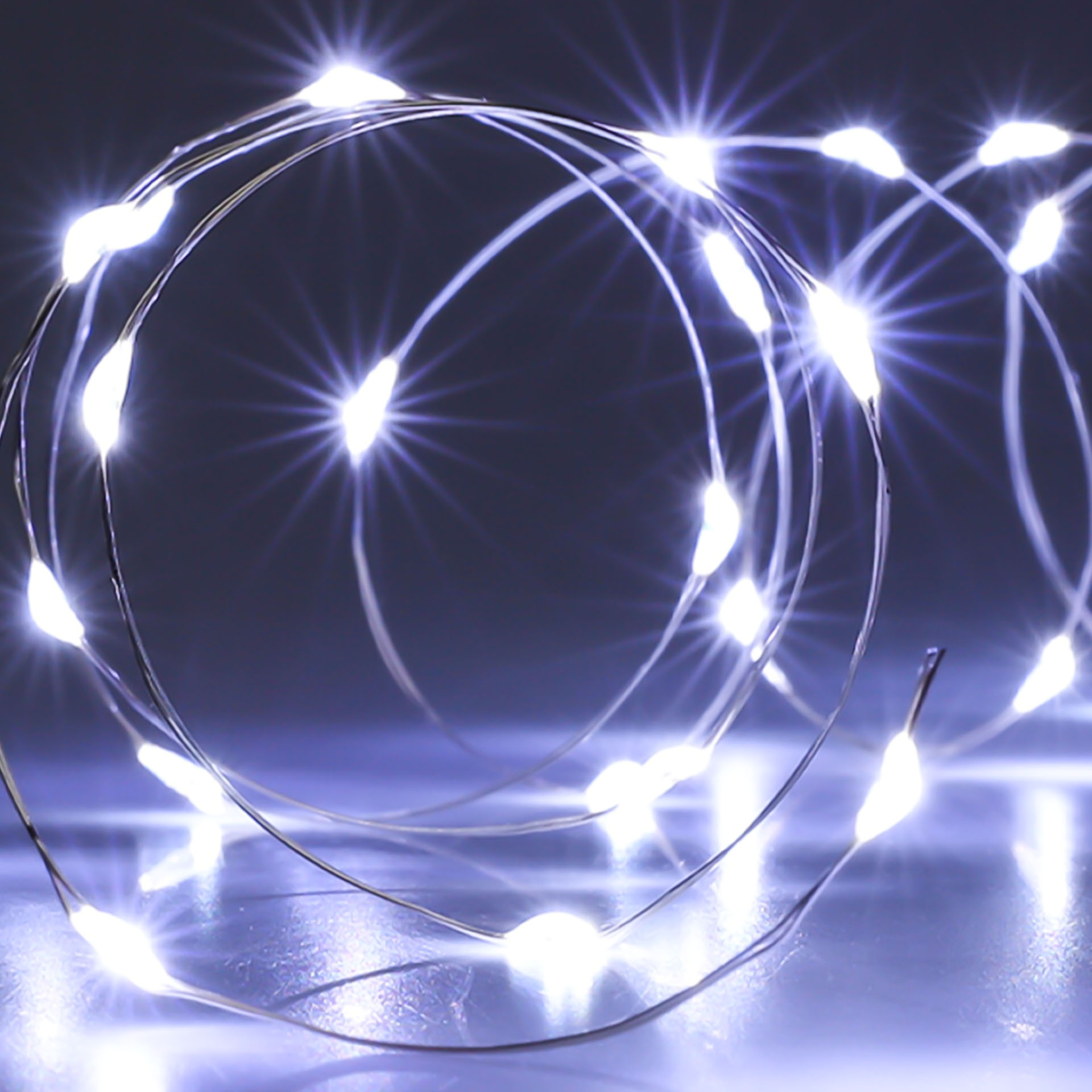 Grinalda Natal Fio Prata 20 Led Luz Branca 95cm