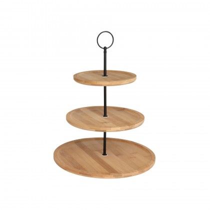 Prato 3 Andares Bambu 34cm