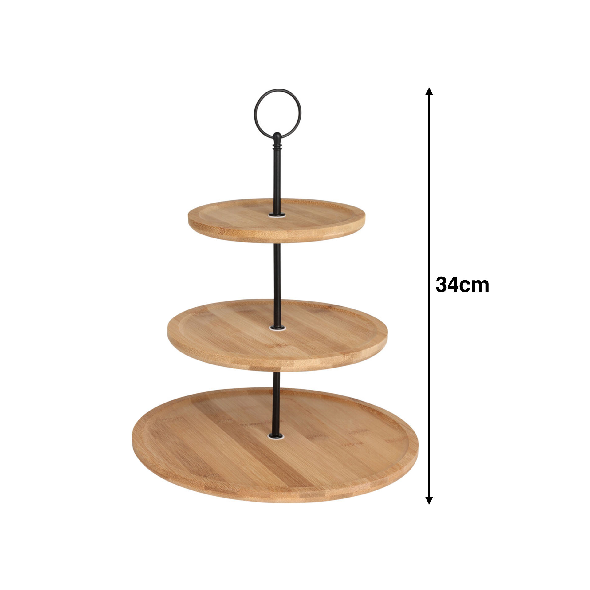 Prato 3 Andares Bambu 34cm