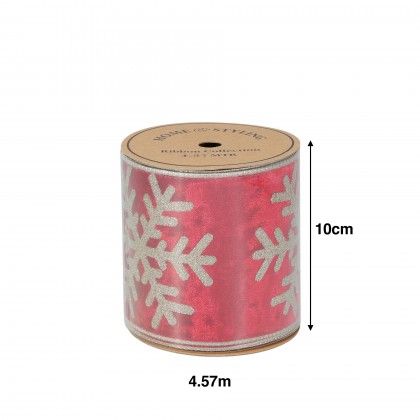 Rolo Fita Decorativa Natal Vermelho 457X10cm Rolo Fita Decorativa Natal Vermelho 457X10cm