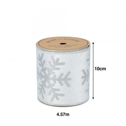 Rolo Fita Decorativa Natal Prata 457X10cm