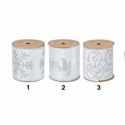 Rolo Fita Decorativa Natal Prata 457X10cm