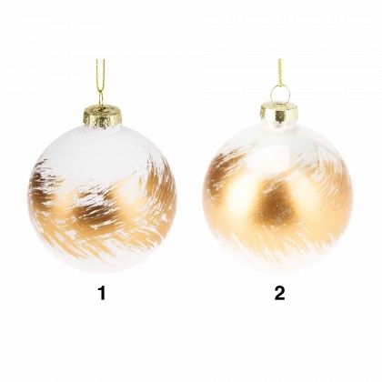 Bola Natal Vidro Dourado 8cm