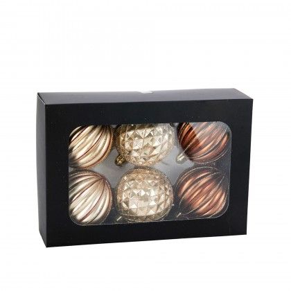 Bola Natal Castanho Pack 6