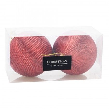 Bola Natal Prata 10cm Pack 2