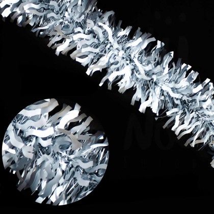 Festão Ondulado Prateado Mate 12X180cm Festão Ondulado Prateado Mate 12X180cm