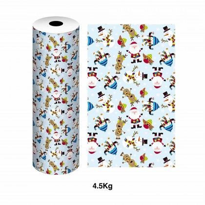 Bobine Papel Embrulho Celuloso Natal 4.5Kg 62cm