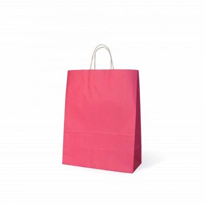 Saco Papel Asa Retorcida Rosa Bebé 18X8X24cm Saco Papel Asa Retorcida Rosa Bebé 18X8X24cm