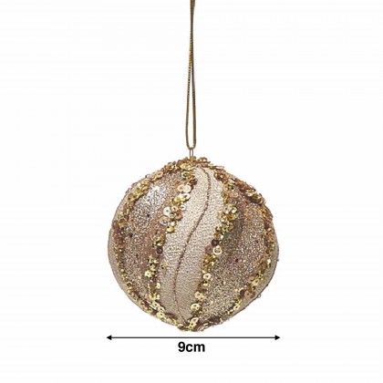 Bola Natal Com Lantejoulas 9cm