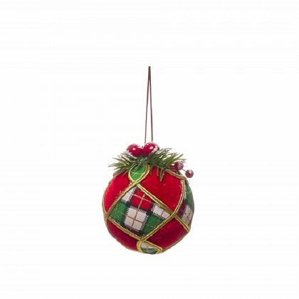 Bola Natal Tecido 8cm