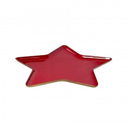 Prato Metal Lacado Estrela 32.5X27cm Prato Metal Lacado Estrela 32.5X27cm