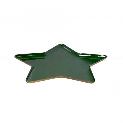 Prato Metal Lacado Estrela 32.5X27cm Prato Metal Lacado Estrela 32.5X27cm