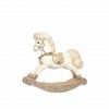 Cavalo Baloiço Brancoe Dourado 40X13X34cm Cavalo Baloiço Brancoe Dourado 40X13X34cm