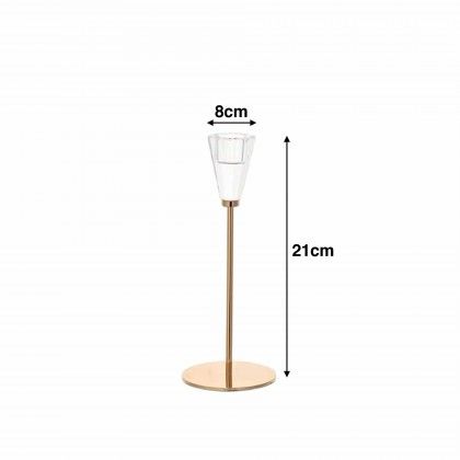 Casti�al Metal e Vidro 8X8X21cm