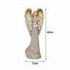 Anjo Poliresina Branco e Dourado 17X14X42cm Anjo Poliresina Branco e Dourado 17X14X42cm