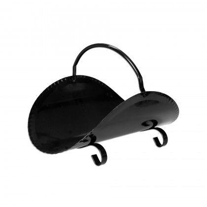 Cesto Para Lenha Metalico Preto