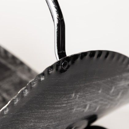 Cesto Para Lenha Metalico Prateado