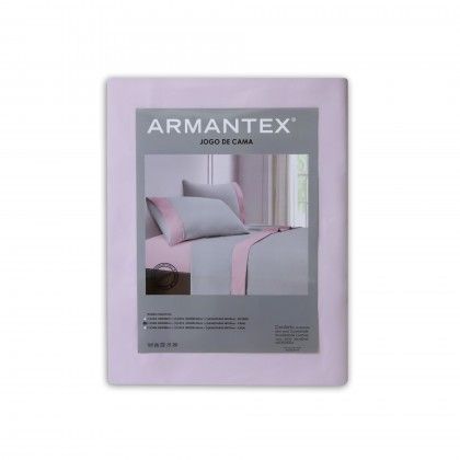 Jogo Cama Viroria Cinza/Rosa 240X280cm