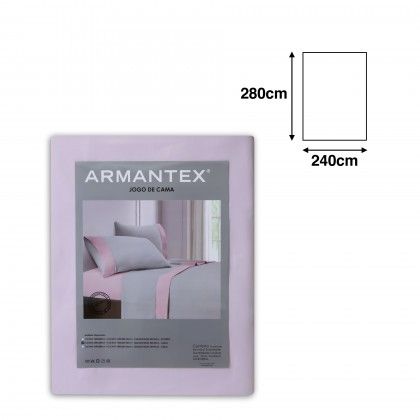 Jogo Cama Viroria Cinza/Rosa 240X280cm