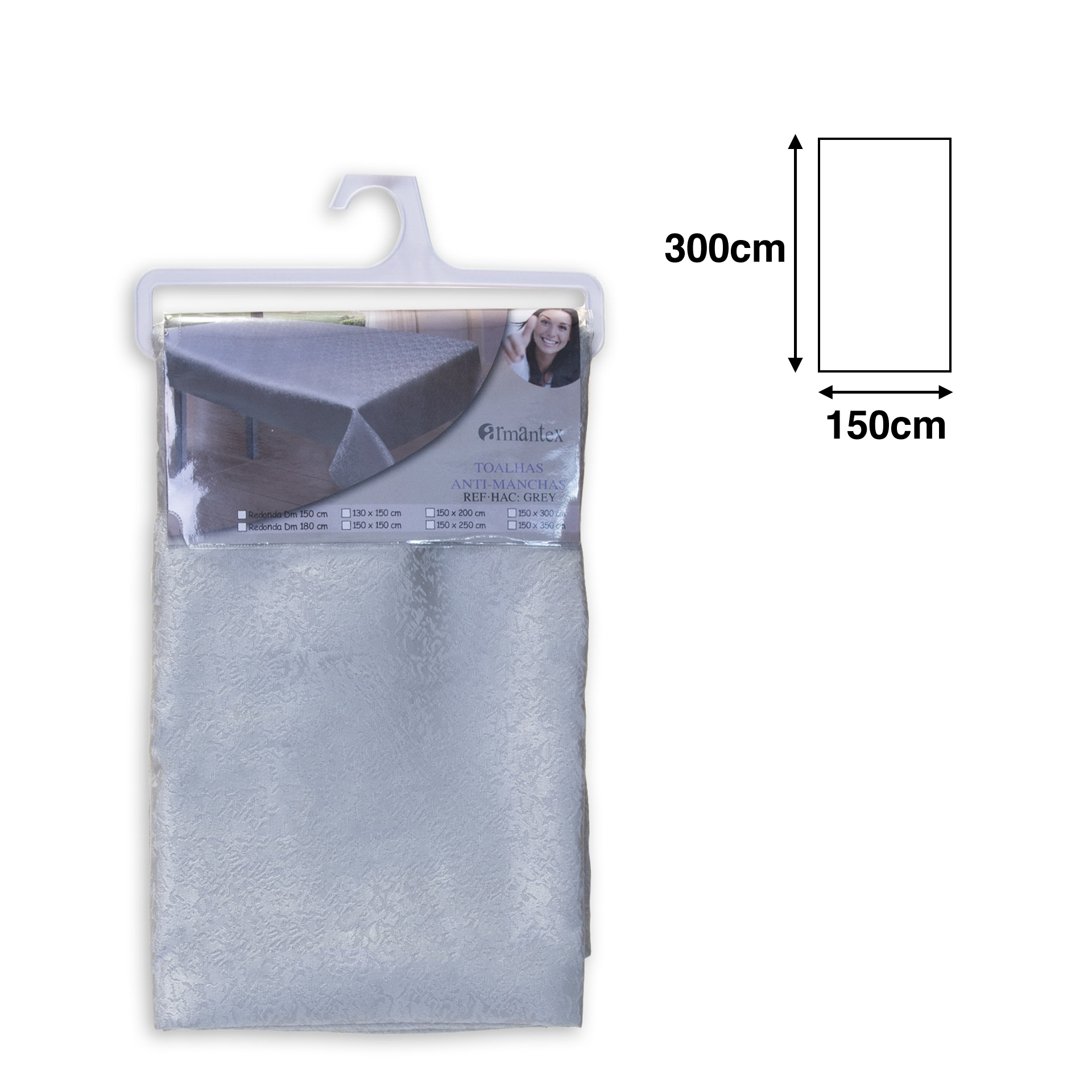 Toalha Mesa Cinza 150X300cm