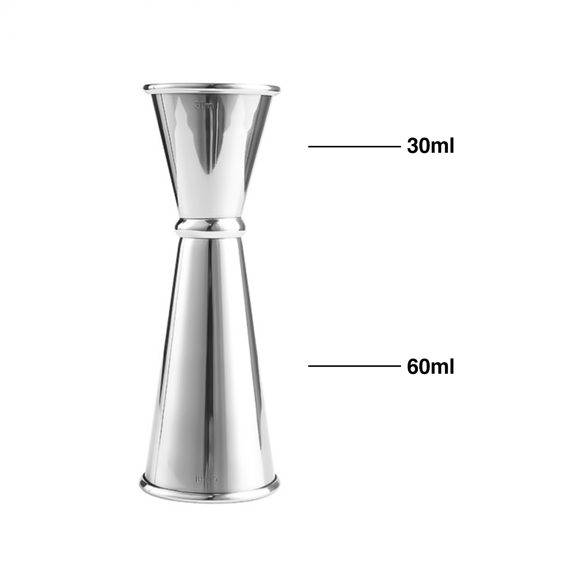 Medidor Jigger Japonês Prateado 30/60ml