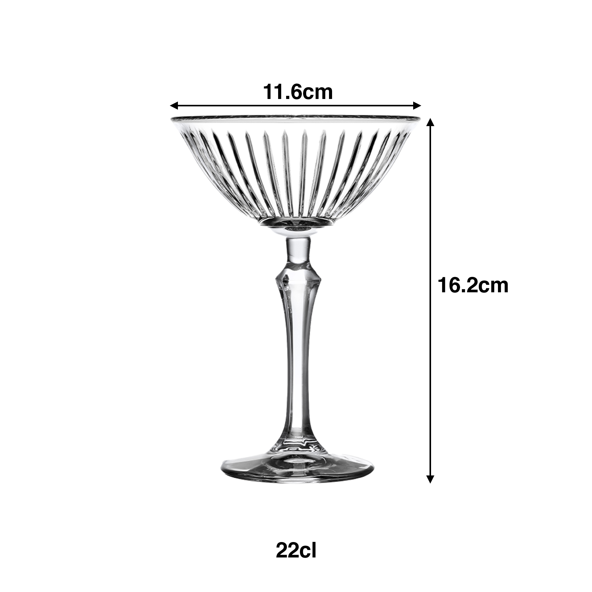Copo com Pé Joy Cocktail 22cl 11.6X16.2cm Pack 4