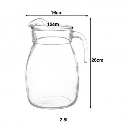 Jarro com Asa Vidro Niagara 2500ml 16X12X26cm