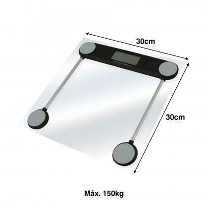 Balanca Wc Digital Vidro 150kg 30X30X2cm