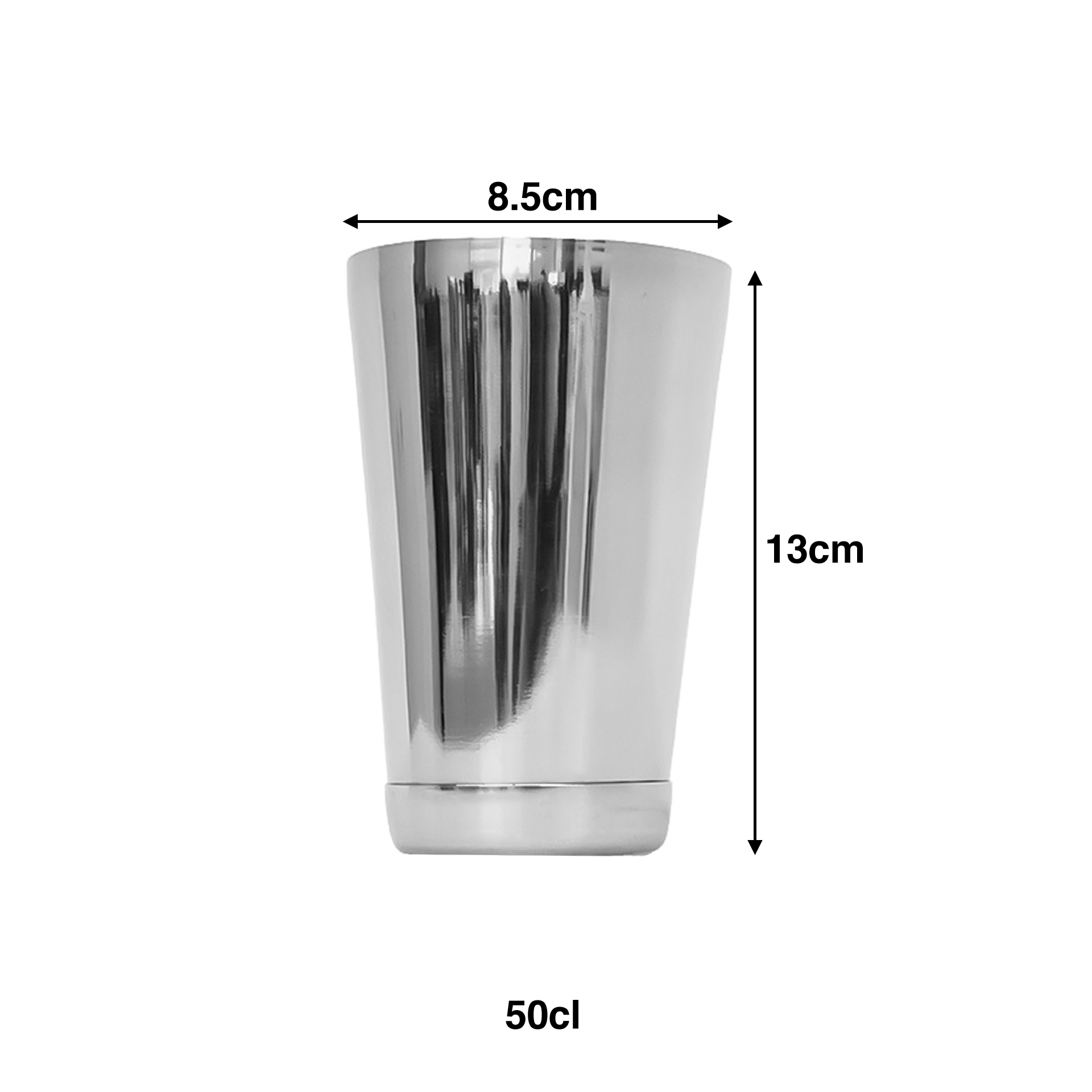 Copo Misturador Inox Prateado 50cl 8.5X13cm