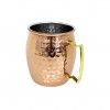 Caneca Cerveja Inox Martelado Cobre 500ml 8X11.5X10cm