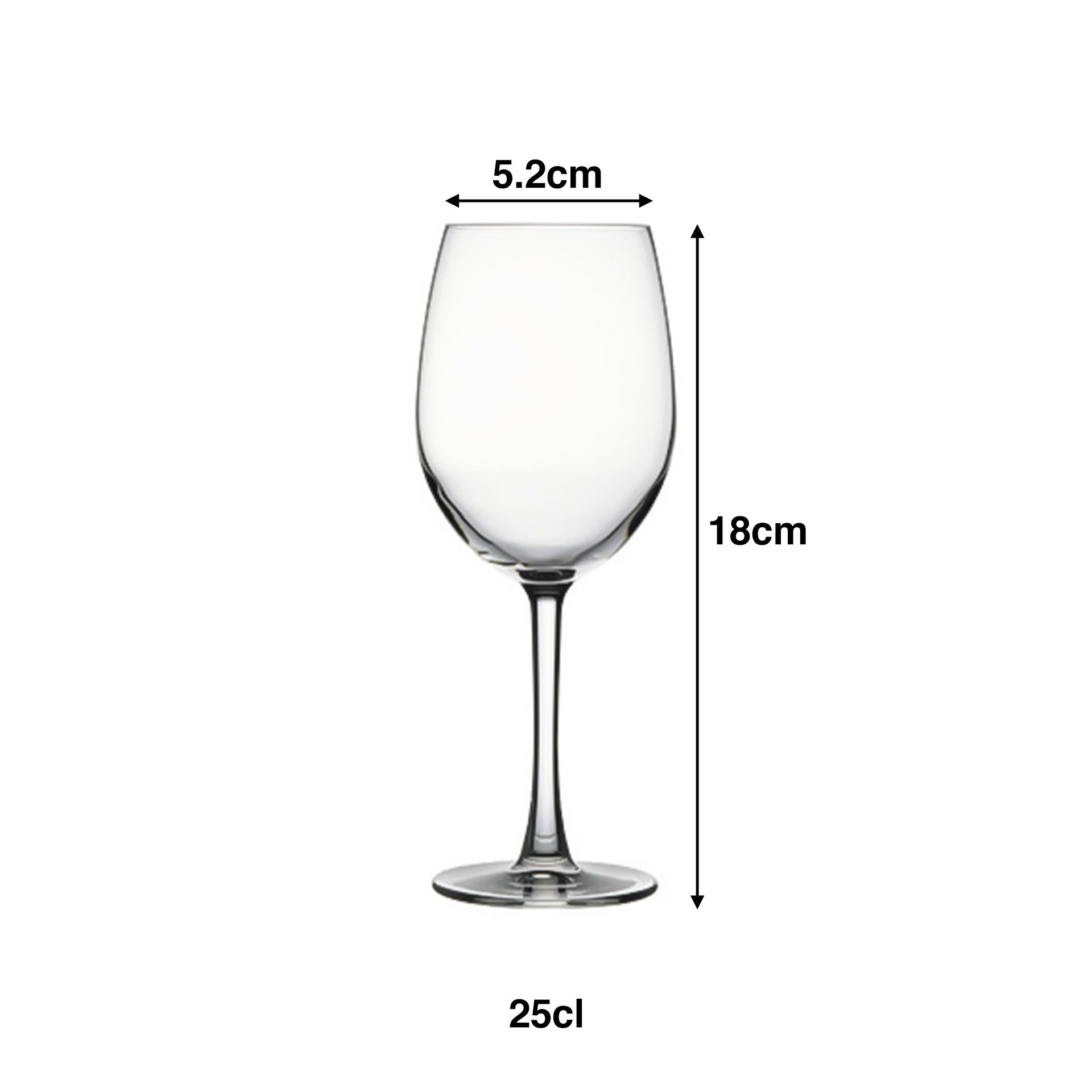 Copo com Pé Reserva 25cl 5.2X18cm Pack 6
