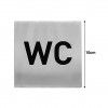 Placa Sinaliza��o Inox Wc Prateado 10cm