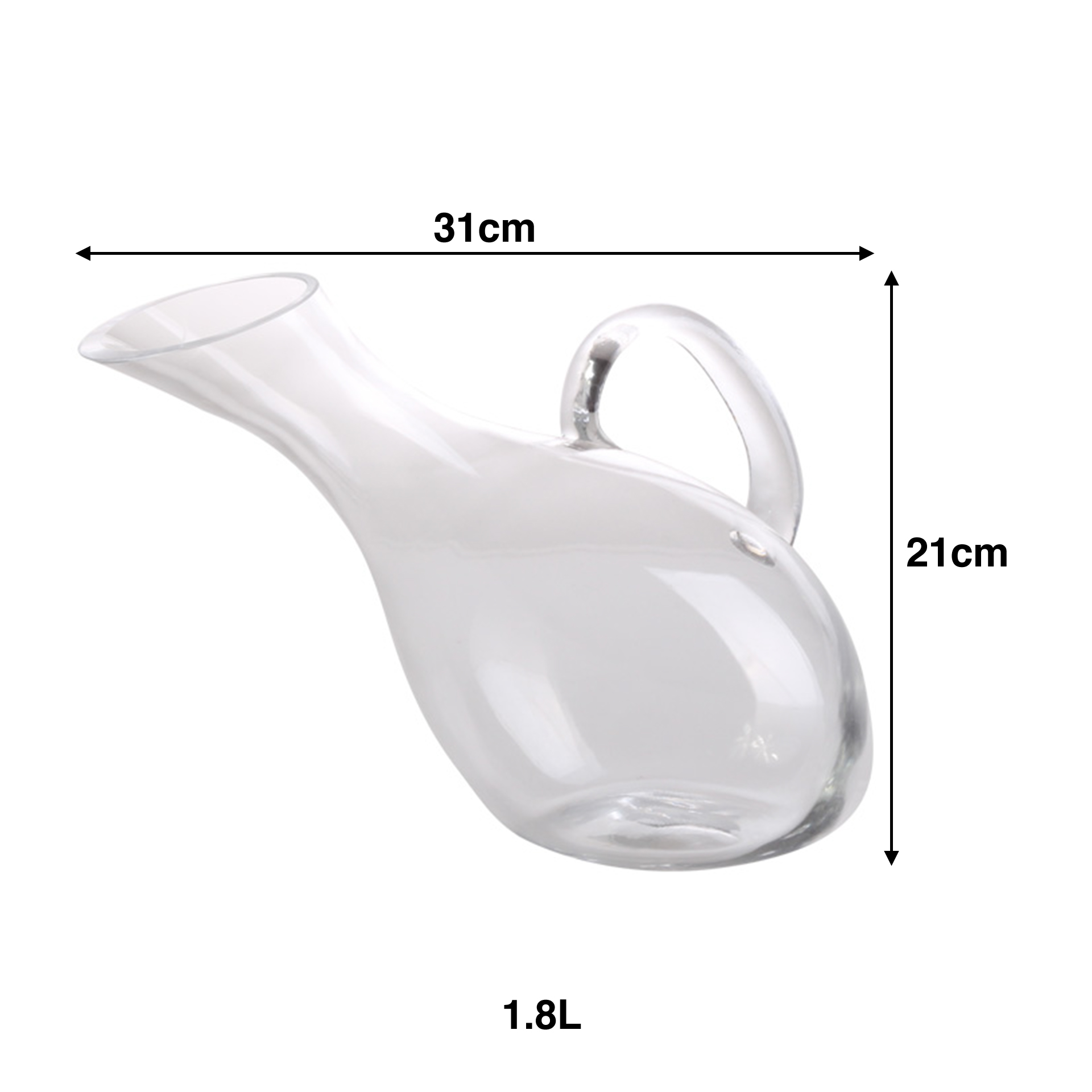 Decanter Vidro Douro com Asa 1800ml 31X13X21cm