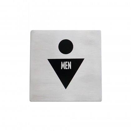 Placa Sinaliza��o Inox Homem Prateado 10cm