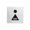 Placa Sinaliza��o Inox Mulher Prateado 10cm