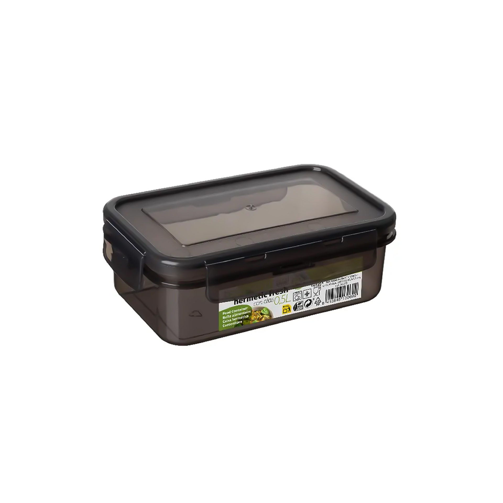 Caixa Hermética Fresh Preto 500ml 16X10.5X5.5cm
