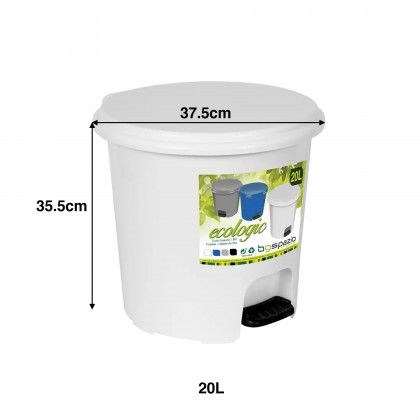 Balde Lixo Pedal 20L 37.5X35.5X33cm
