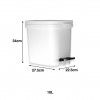 Balde Be-�til com Pedal Branco 10l 22.5X34X27.5cm