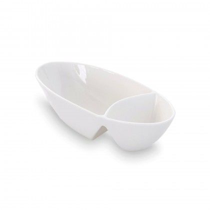Bandeja Porcelana Olive Branco 19X9cm